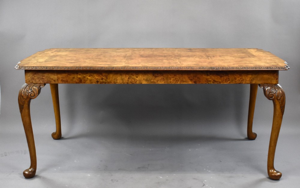 Queen Anne Style Burr Walnut Table & Chairs View XXIII