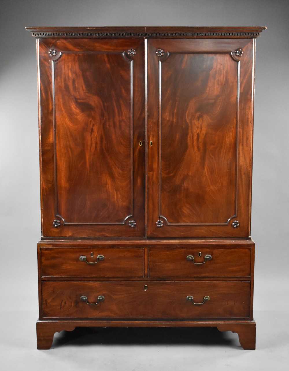George III Mahogany Linen Press