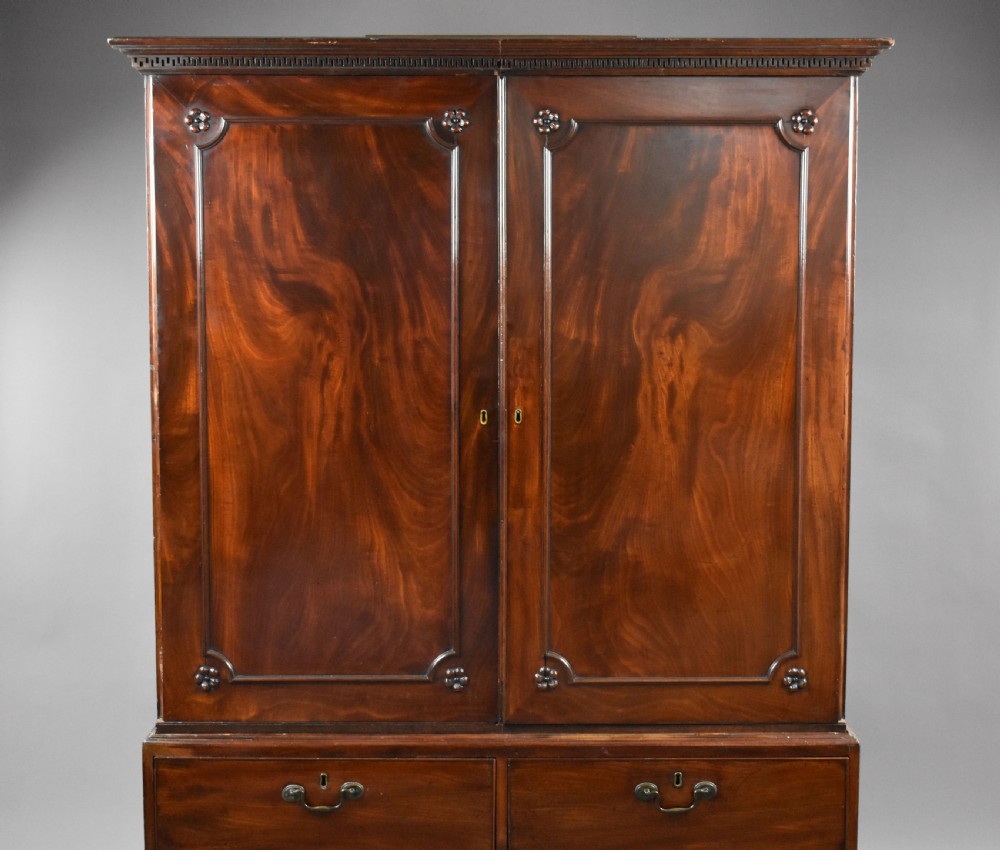 George III Mahogany Linen Press View II