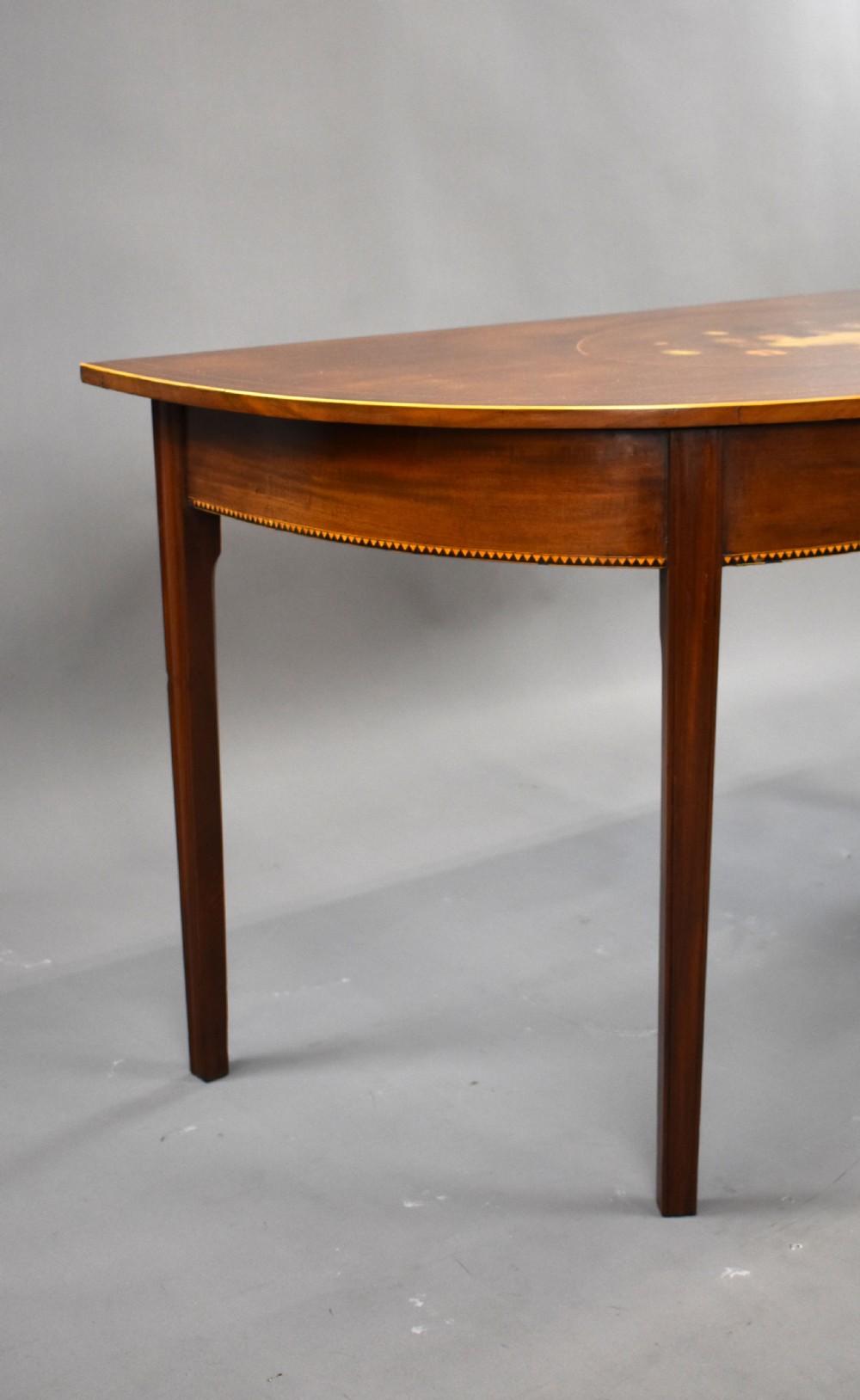 Pair of George III Mahogany Demi Lune Console Tables View III