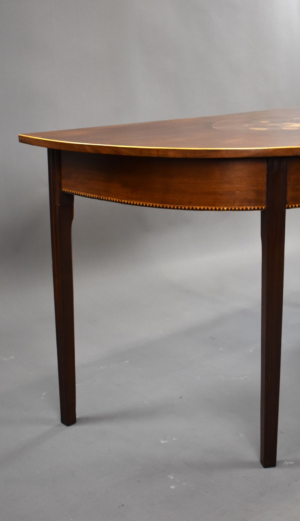 Pair of George III Mahogany Demi Lune Console Tables View X