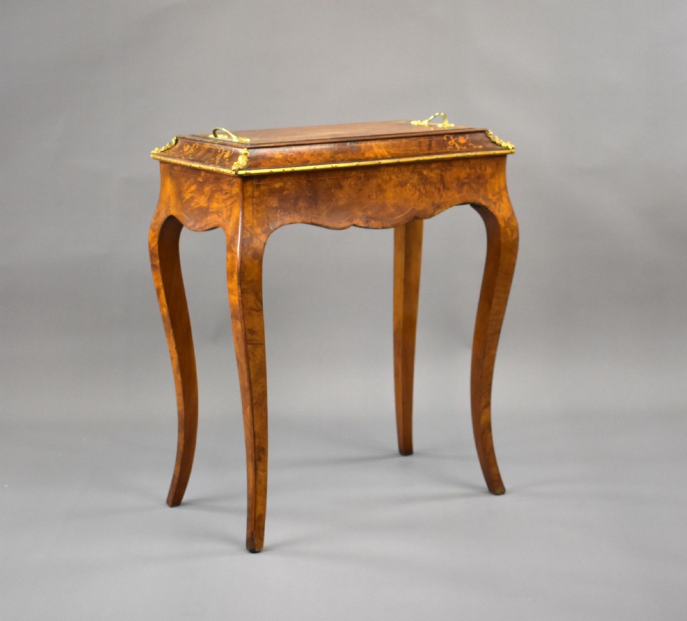 Victorian Burr Walnut Inlaid Jardiniere View II