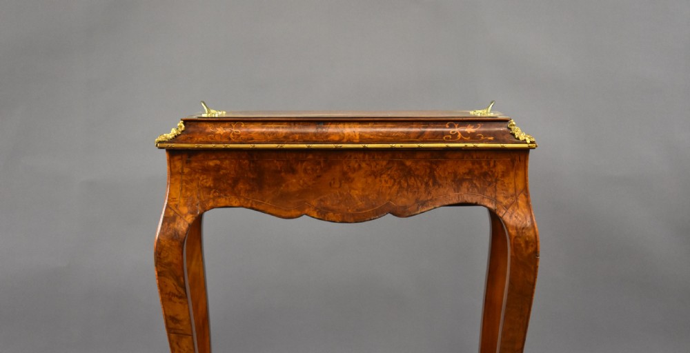 Victorian Burr Walnut Inlaid Jardiniere View IV