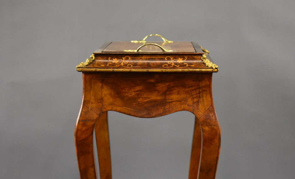Victorian Burr Walnut Inlaid Jardiniere View VIII
