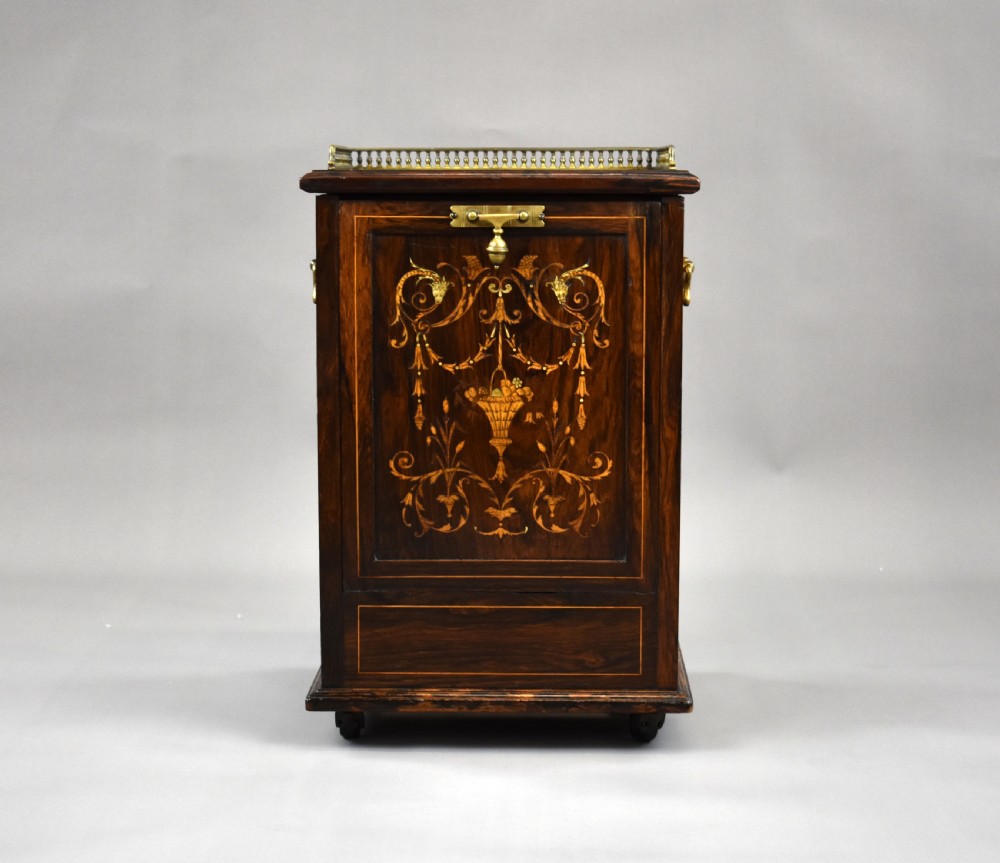 Victorian Rosewood Inlaid Coal Purdonium by Jas Shoolbred View II