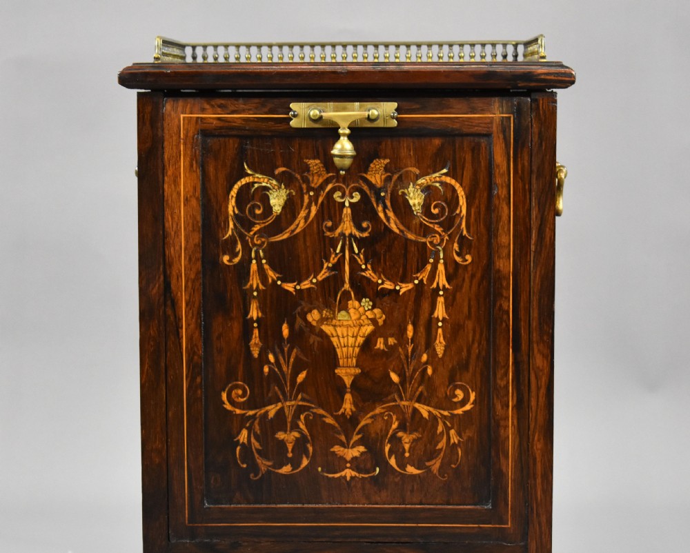 Victorian Rosewood Inlaid Coal Purdonium by Jas Shoolbred View III