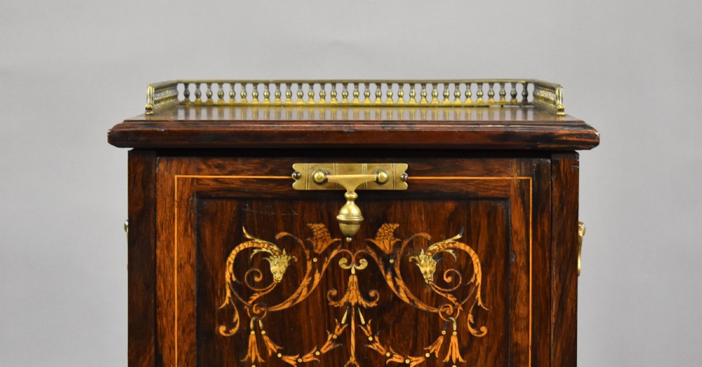 Victorian Rosewood Inlaid Coal Purdonium by Jas Shoolbred View V