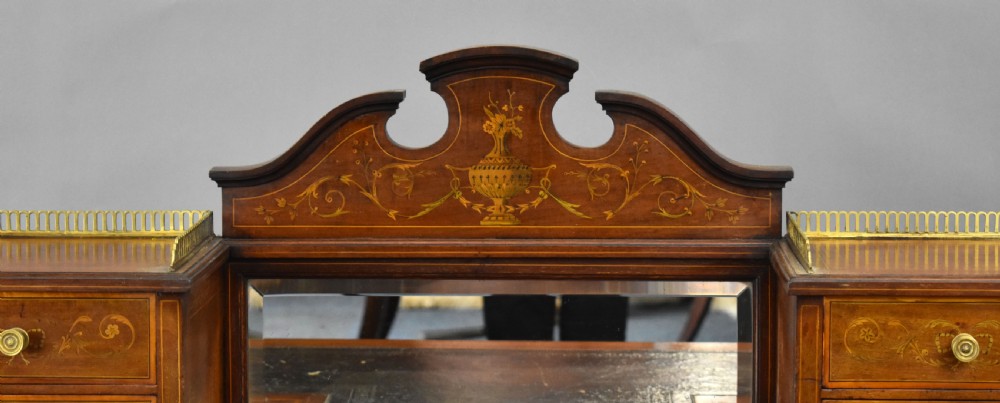 Victorian Mahogany and Marquetry Writing Table by Jas Shoolbred View XII