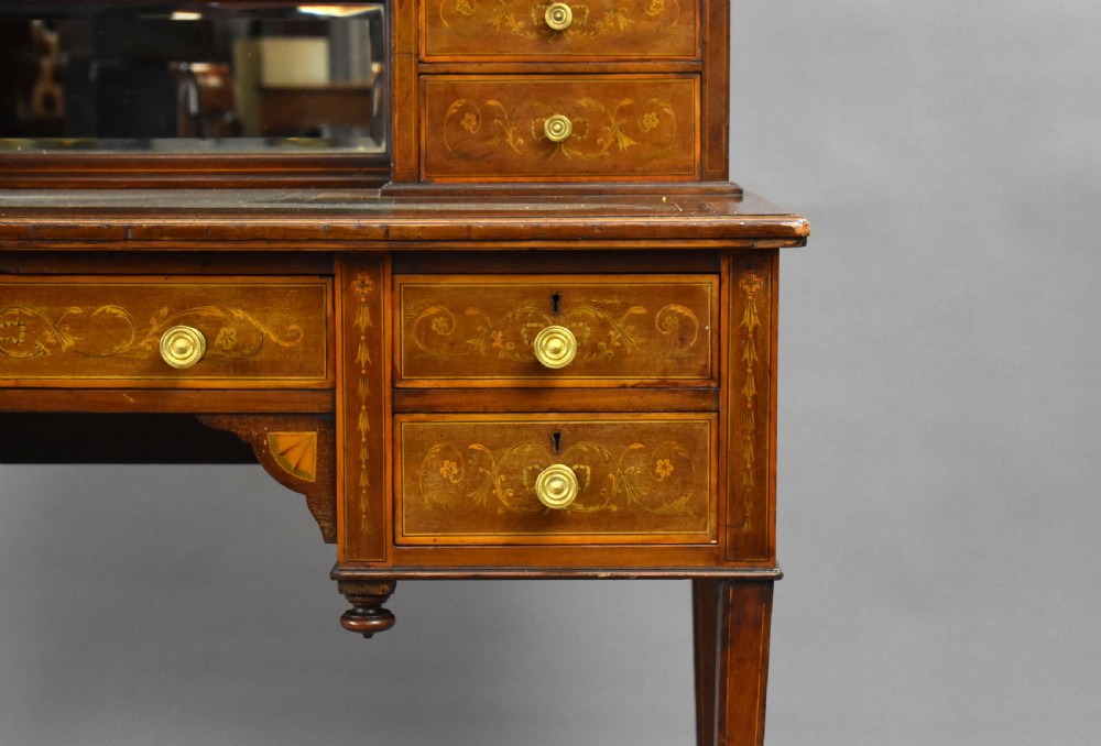 Victorian Mahogany and Marquetry Writing Table by Jas Shoolbred View XIV