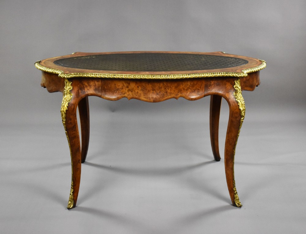 Victorian Burr Yew Bureau Plat by Howard & Sons View II