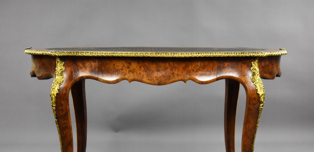 Victorian Burr Yew Bureau Plat by Howard & Sons View III