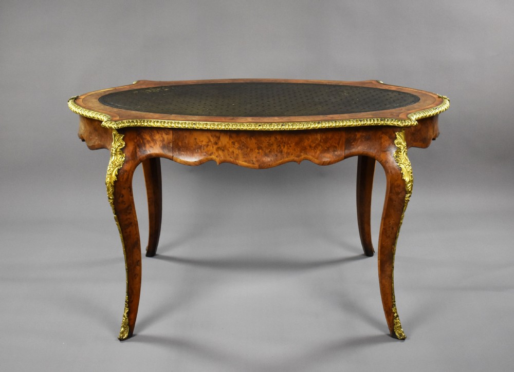 Victorian Burr Yew Bureau Plat by Howard & Sons View V