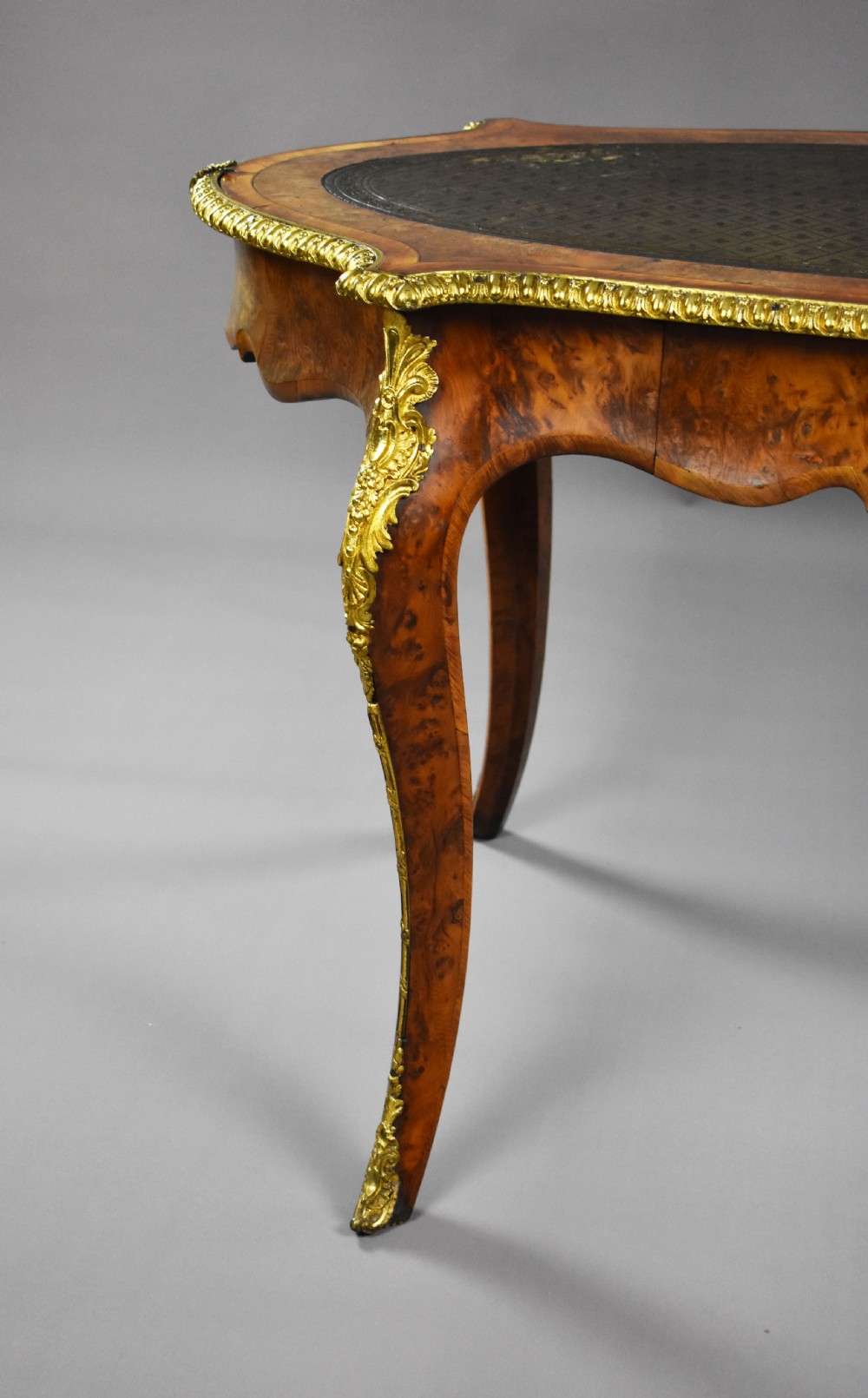 Victorian Burr Yew Bureau Plat by Howard & Sons View VIII
