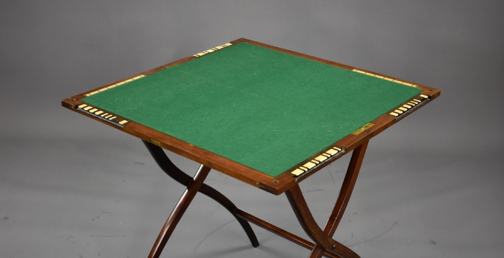 Edwardian Mahogany Bezique Table View VI