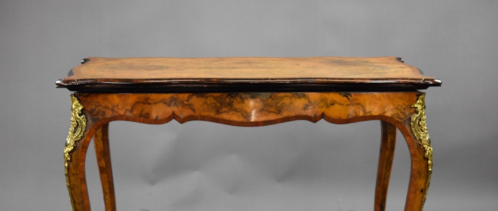 Victorian Burr Walnut Card Table Attributed to Gillow View III