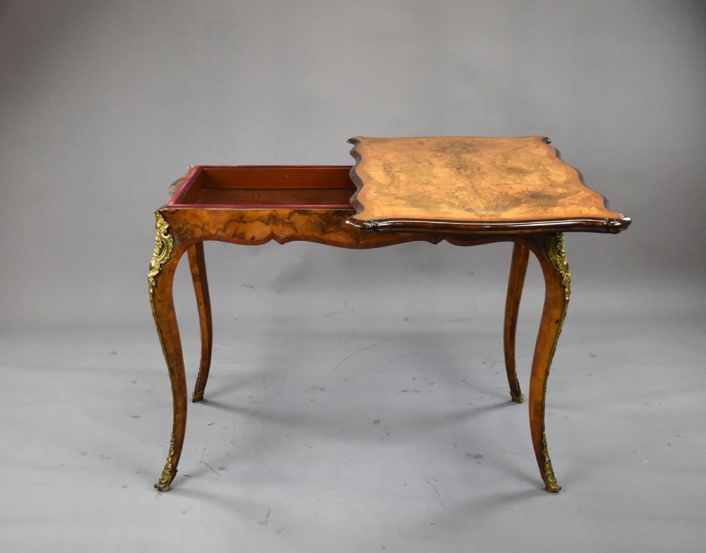 Victorian Burr Walnut Card Table Attributed to Gillow View IV