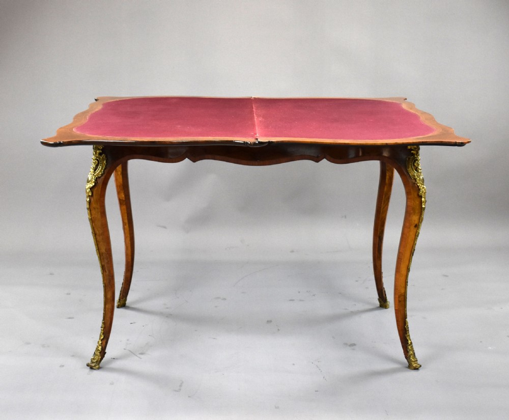 Victorian Burr Walnut Card Table Attributed to Gillow View V