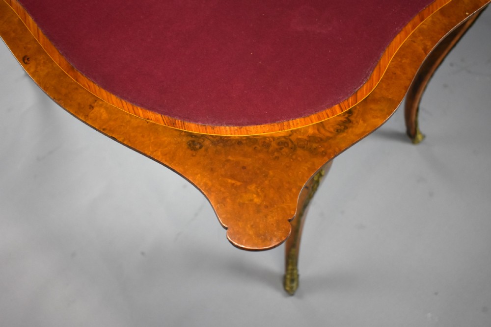 Victorian Burr Walnut Card Table Attributed to Gillow View VII