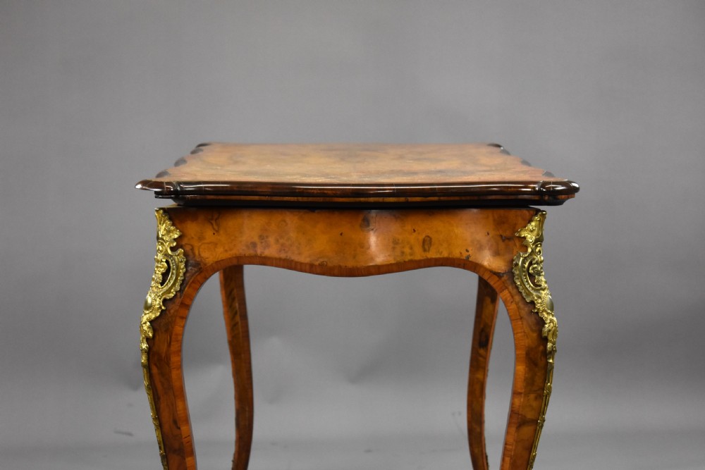 Victorian Burr Walnut Card Table Attributed to Gillow View XIII
