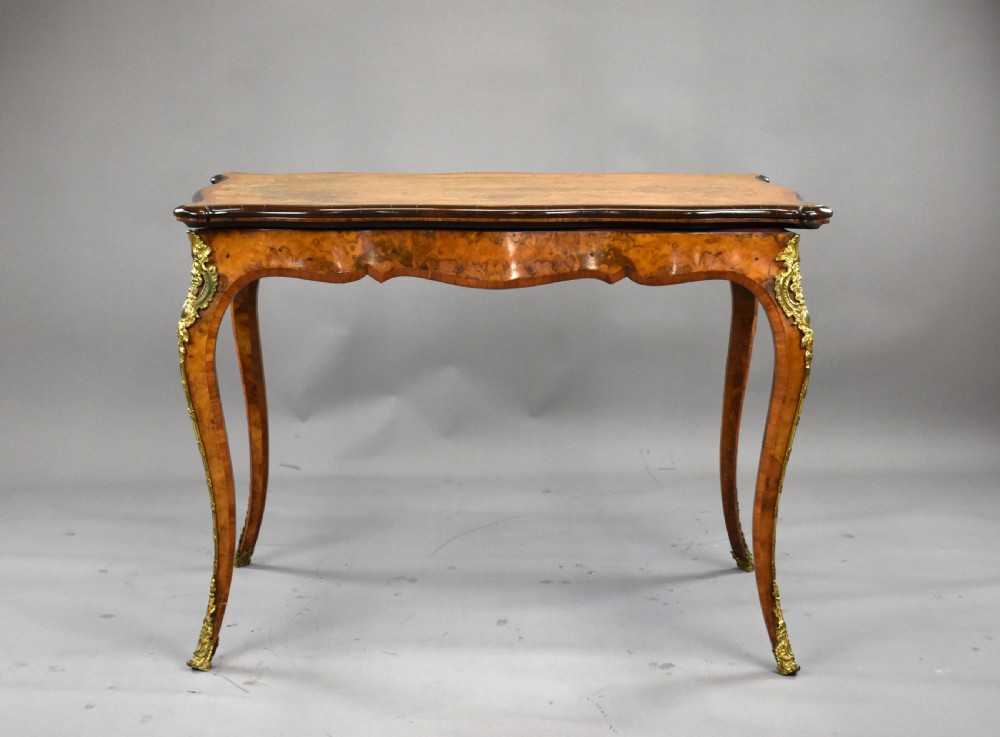 Victorian Burr Walnut Card Table Attributed to Gillow View XIV