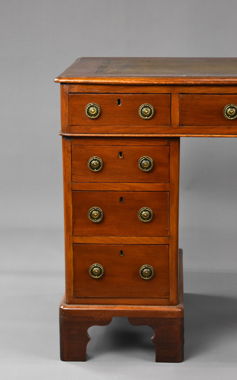 Victorian Oak and Walnut Pedestal Desk View III