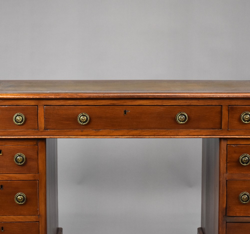 Victorian Oak and Walnut Pedestal Desk View IV