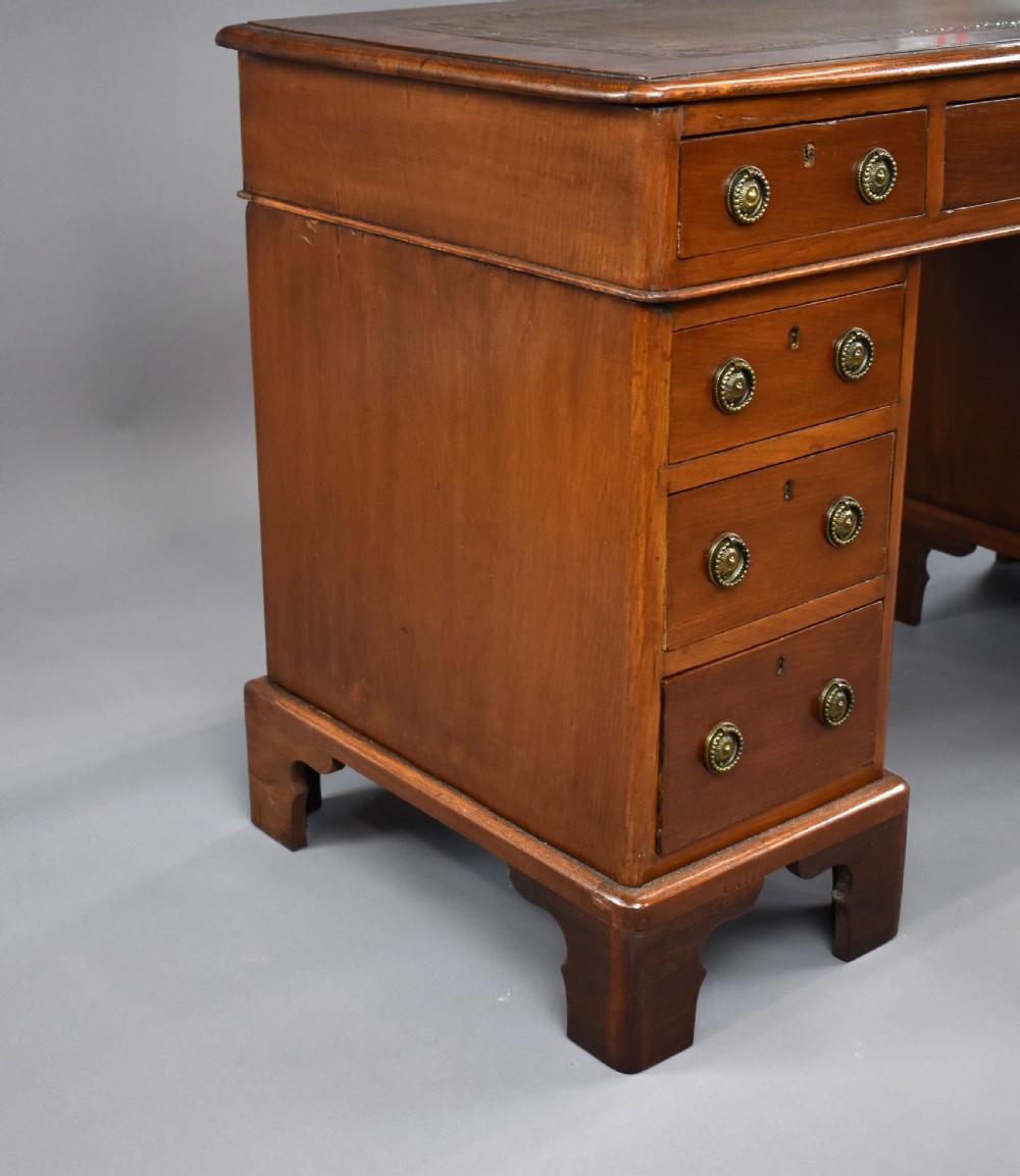 Victorian Oak and Walnut Pedestal Desk View VII