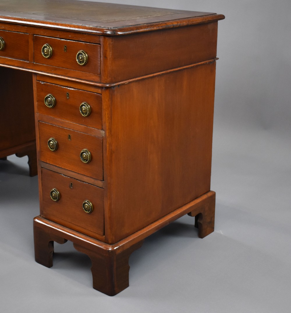 Victorian Oak and Walnut Pedestal Desk View VIII