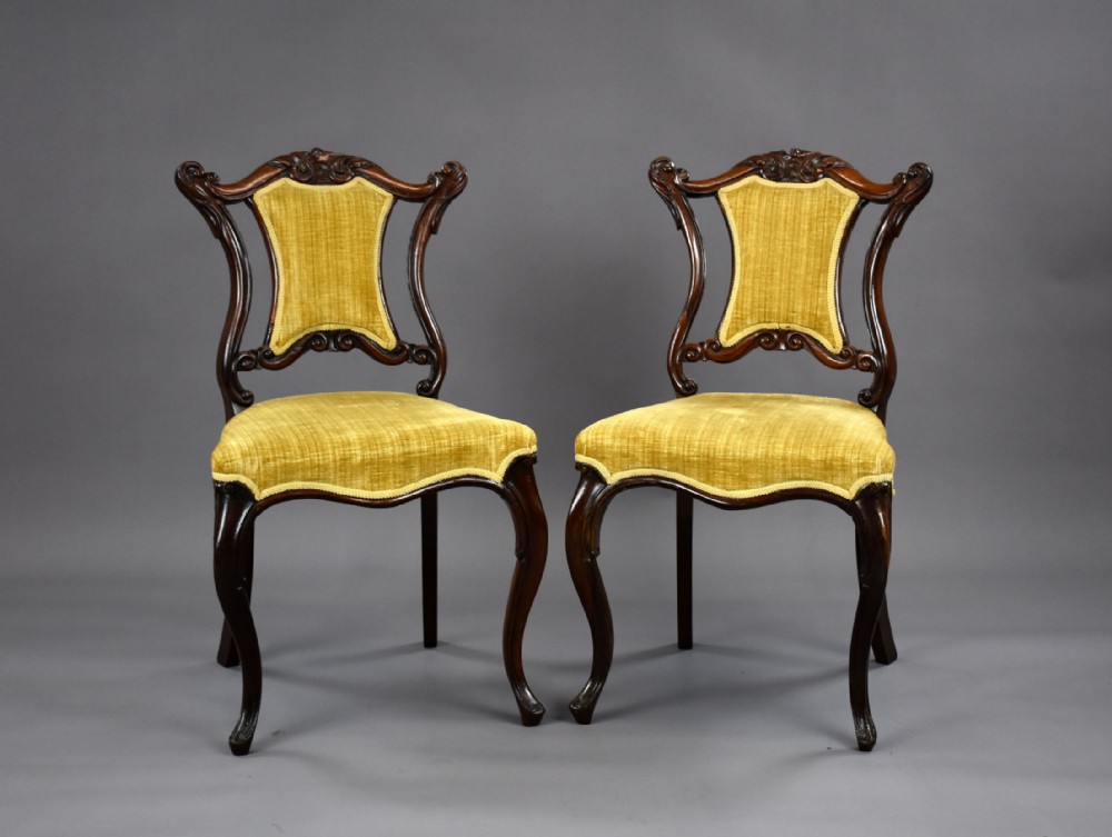 Pair Victorian Rosewood Chairs