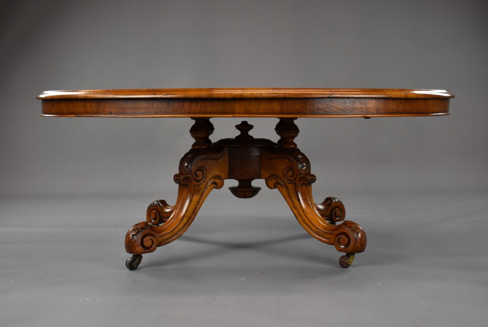 Victorian Burr Walnut Oval Coffee Table View II