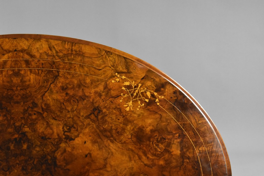 Victorian Burr Walnut Oval Coffee Table View IX