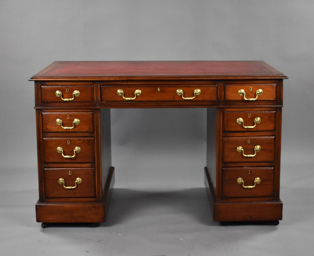Edwardian Mahogany Pedestal Desk