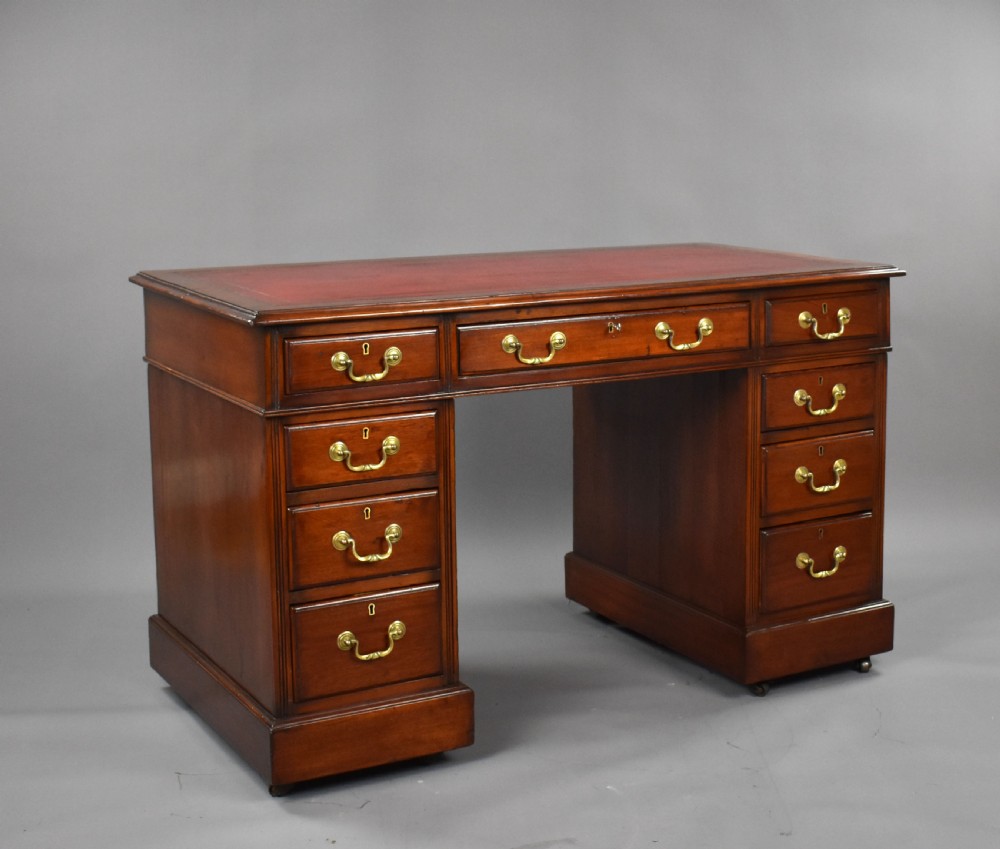 Edwardian Mahogany Pedestal Desk View V