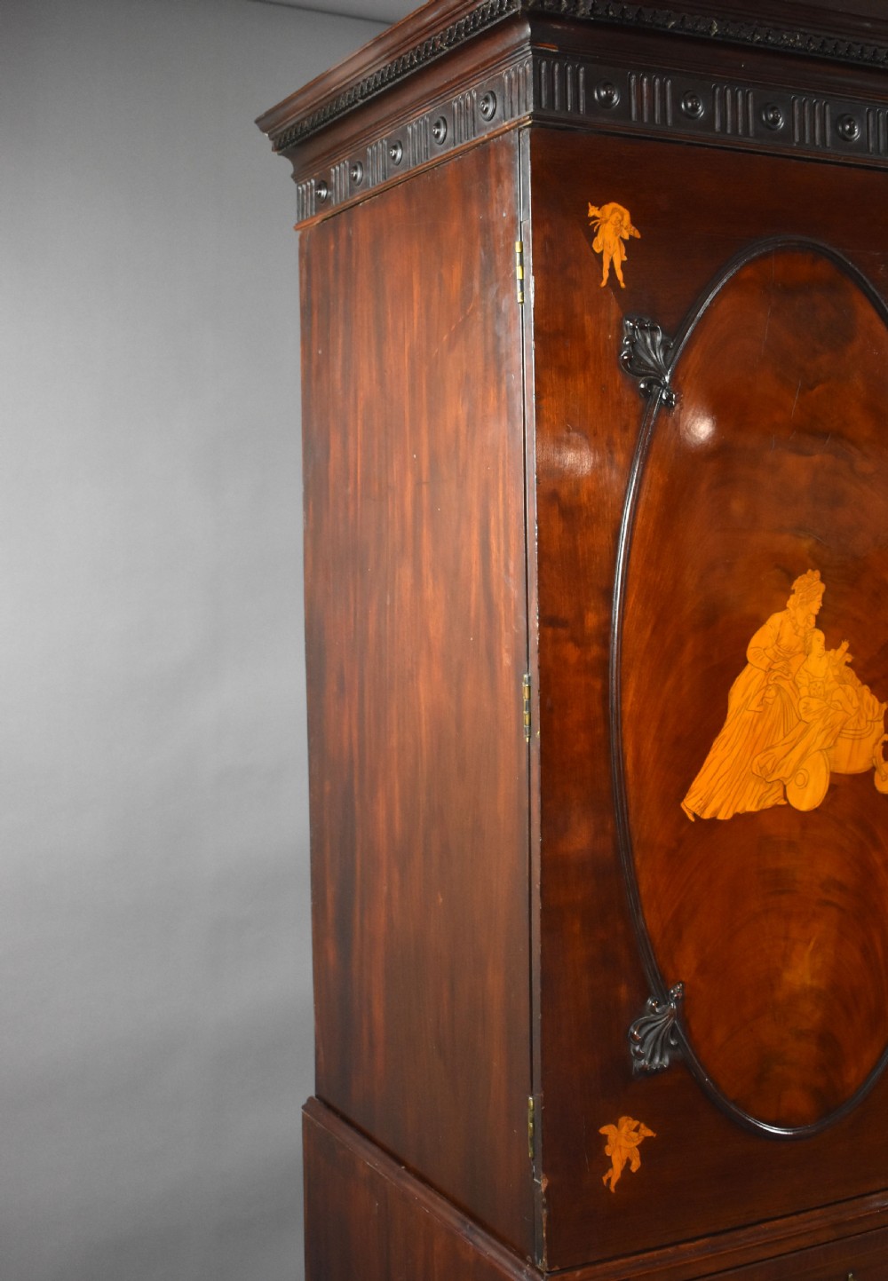 George III Mahogany and Inlaid Clothes Press View XVII