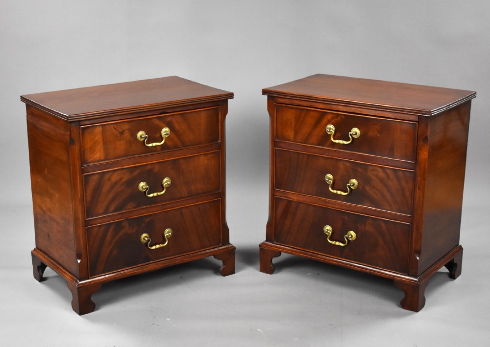 Pair Edwardian Mahogany Bedside Chests