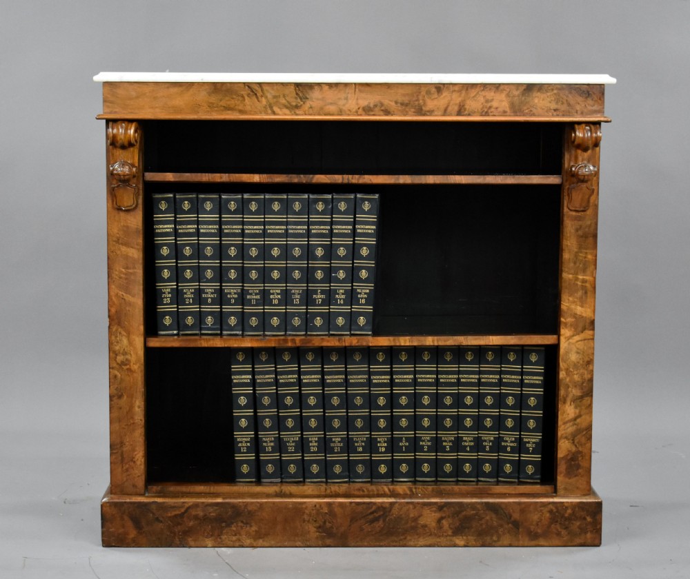 Victorian Burr Walnut Open Bookcase