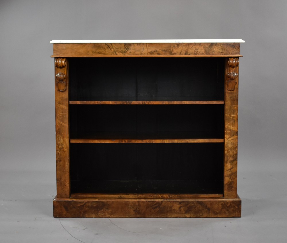 Victorian Burr Walnut Open Bookcase View III
