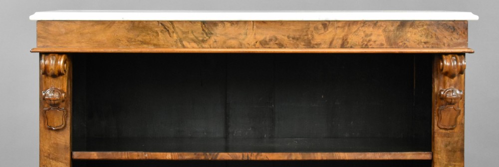 Victorian Burr Walnut Open Bookcase View V