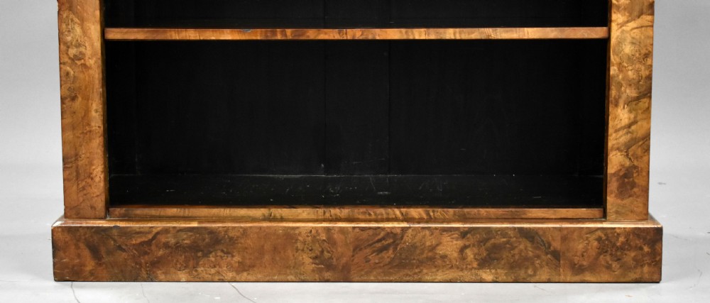 Victorian Burr Walnut Open Bookcase View VII