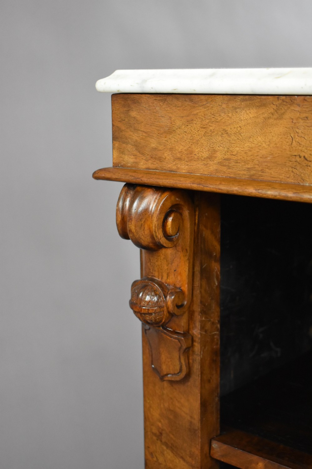 Victorian Burr Walnut Open Bookcase View IX