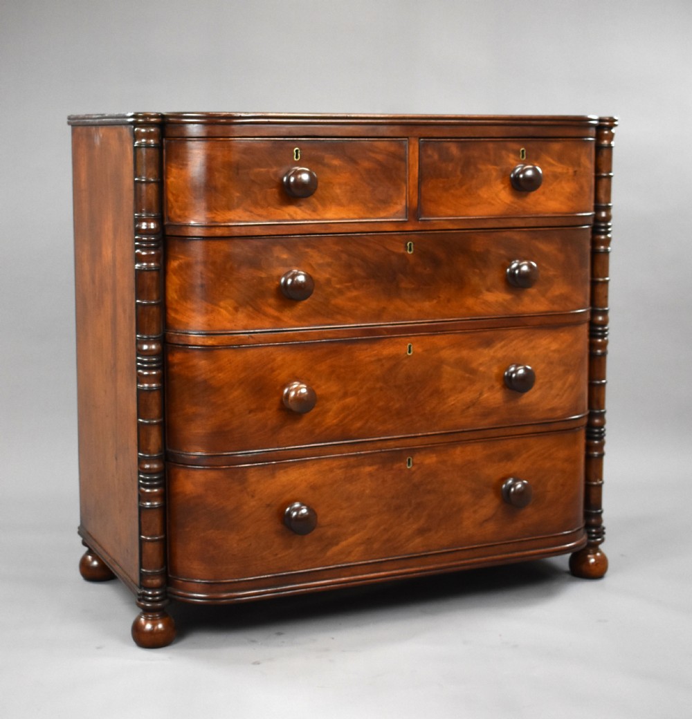 William IV Mahogany Bowfront Chest of Drawers