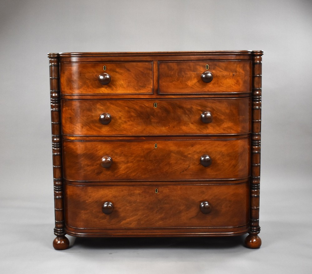 William IV Mahogany Bowfront Chest of Drawers View II