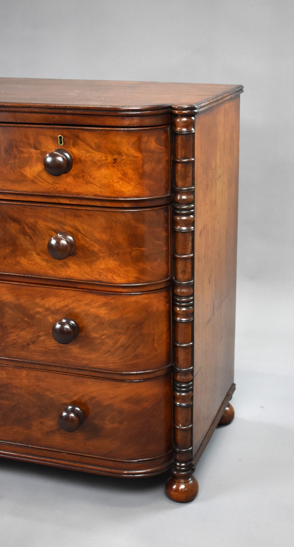 William IV Mahogany Bowfront Chest of Drawers View VII