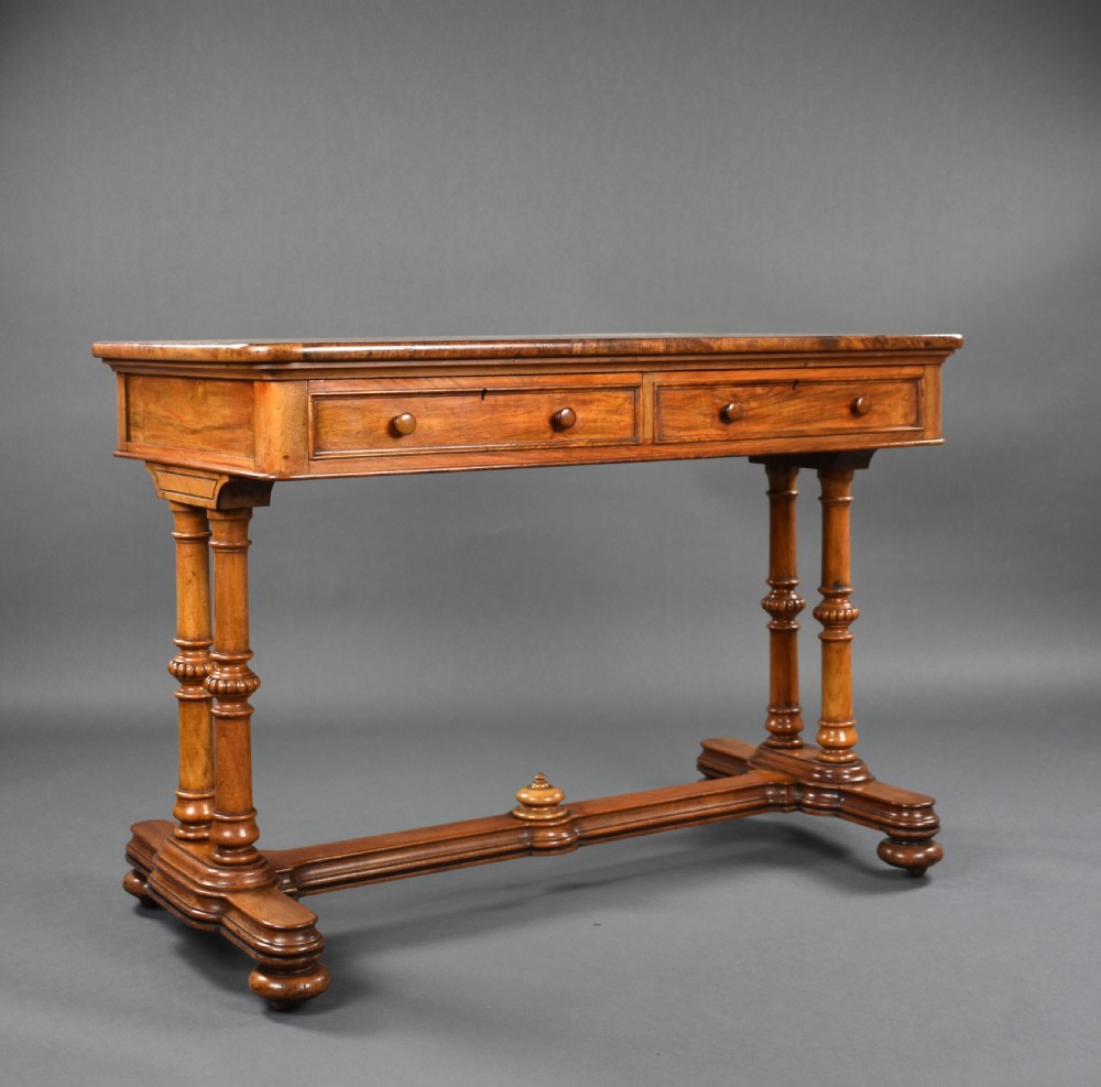 Victorian Walnut Writing Table by Doveston, Bird & Hull