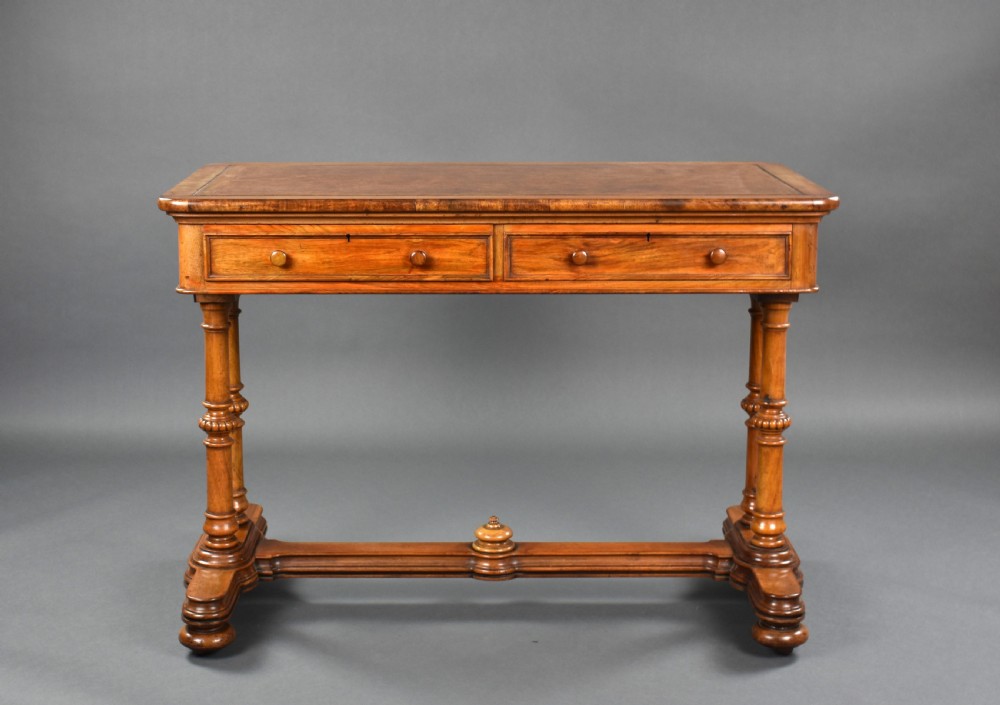 Victorian Walnut Writing Table by Doveston, Bird & Hull View II