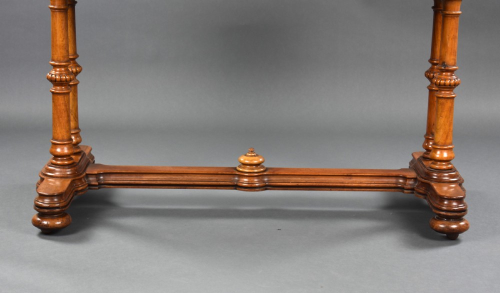 Victorian Walnut Writing Table by Doveston, Bird & Hull View IV