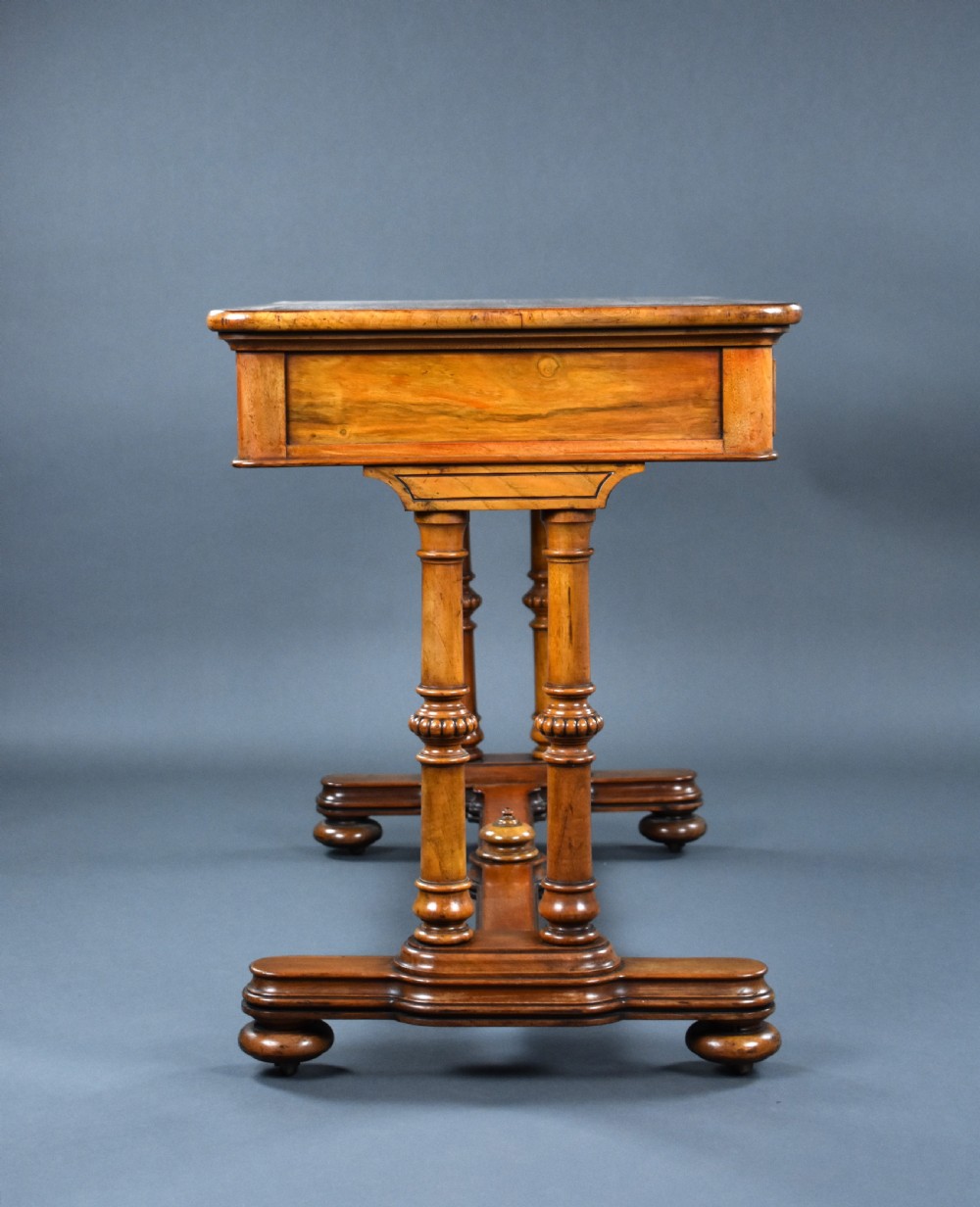Victorian Walnut Writing Table by Doveston, Bird & Hull View V