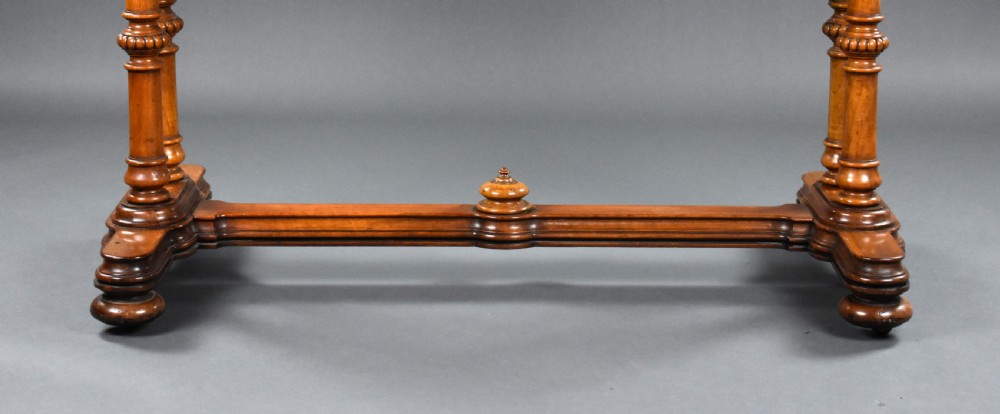 Victorian Walnut Writing Table by Doveston, Bird & Hull View X