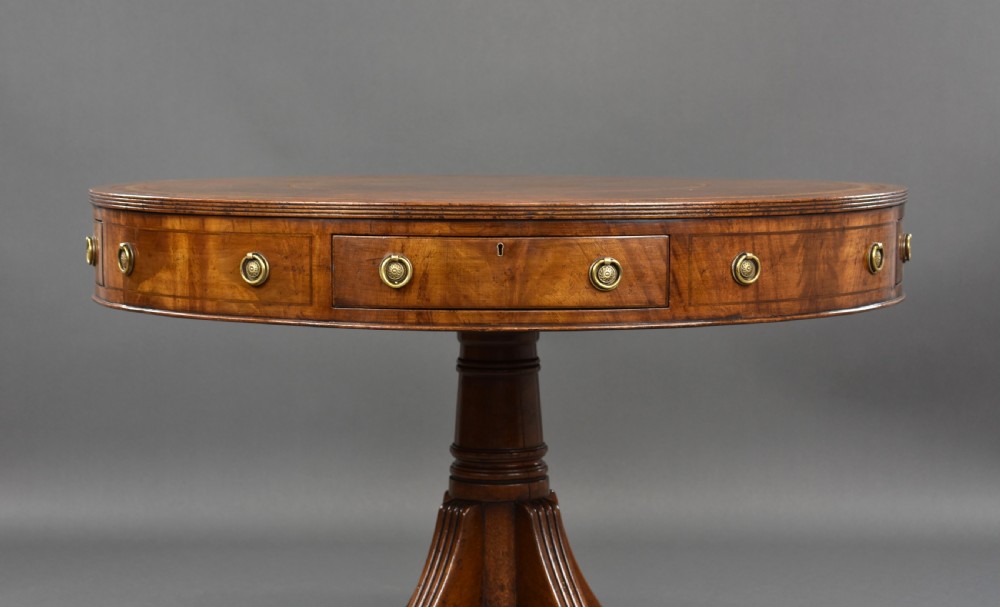 Edwardian Mahogany Drum Table View III