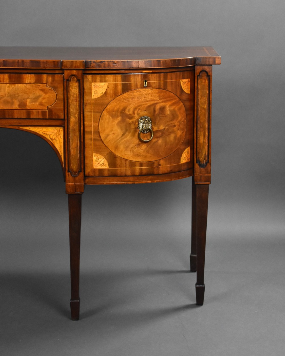 George III Mahogany and Satinwood Sideboard View IV